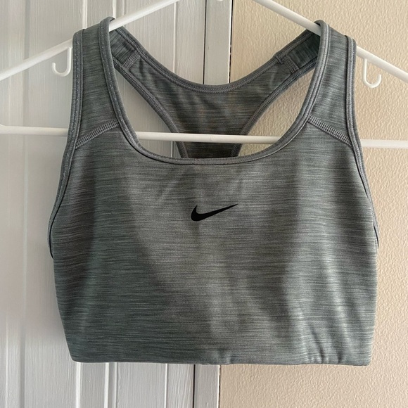 Nike Swoosh Sports Bra Women's Small Gray Green Dri-Fit bra Small - Picture 1 of 6